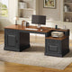 SEDETA  62 Inch Farmhouse Executive Desk Home Office Desk with  3 Drawers and Storage Cabinet Computer Desk with Power Outlet for Home Office