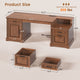 SEDETA  62 Inch Farmhouse Executive Desk Home Office Desk with  3 Drawers and Storage Cabinet Computer Desk with Power Outlet for Home Office