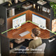 SEDETA® 31.5 Inch Corner Gaming Desk with 3 Drawers LED Lights Corner Desk for Small Space Corner Desk with Hutch Corner Computer Desk with Storage Shelves Power Strip for Home Office