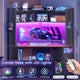 SEDETA® 31.5 Inch Corner Gaming Desk with 3 Drawers LED Lights Corner Desk for Small Space Corner Desk with Hutch Corner Computer Desk with Storage Shelves Power Strip for Home Office