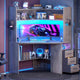 SEDETA® 31.5 Inch Corner Gaming Desk with 3 Drawers LED Lights Corner Desk for Small Space Corner Desk with Hutch Corner Computer Desk with Storage Shelves Power Strip for Home Office