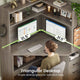 SEDETA® 31.5 Inch Corner Gaming Desk with 3 Drawers LED Lights Corner Desk for Small Space Corner Desk with Hutch Corner Computer Desk with Storage Shelves Power Strip for Home Office