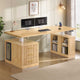 SEDETA | 63 Inch Fluted Stand up Desk with Power Outlets Height Adjustable Standing Desk with 3 Drawers Electric Standing Desk with Storage Shelves for Home Office