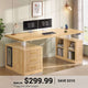 SEDETA | 63 Inch Fluted Stand up Desk with Power Outlets Height Adjustable Standing Desk with 3 Drawers Electric Standing Desk with Storage Shelves for Home Office