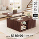 SEDETA 31.5 Inch Lift Top Coffee Table with Storage Square Coffee Tables for Living Room Fluted Coffee Table with Large Hidden Storage Compartment and Adjustable Shelves