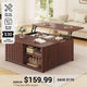 SEDETA® 31.5 Inch Fluted Lift Top Coffee Table with Large Hidden Storage Compartment Square Coffee Tables for Living Room Coffee Table with Adjustable Shelves