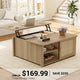 SEDETA | 31.5 Inch Lift Top Square Coffee Table Farmhouse with Storage for Living Room