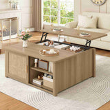 SEDETA - 31.5 Inch Lift Top Coffee Table Farmhouse Square Coffee Table with Storage