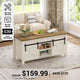 SEDETA® 39.3 Inch Lift Top Coffee Table with Hidden Compartment Farmhouse Lift Tabletop with Open Storage Shelf Dining Table with Gas Spring for Living Room