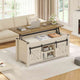 SEDETA 39.3 Inch Lift Top Coffee Table Farmhouse Lift Tabletop Dining Table Gas Spring Hidden Compartment Open Storage Shelf for Living Room