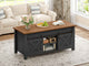 SEDETA 39.3 Inch Lift Top Coffee Table Farmhouse Lift Tabletop Dining Table Gas Spring Hidden Compartment Open Storage Shelf for Living Room