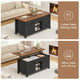 SEDETA 39.3 Inch Lift Top Coffee Table Farmhouse Lift Tabletop Dining Table Gas Spring Hidden Compartment Open Storage Shelf for Living Room