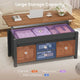 SEDETA 39.3 Inch Lift Top Coffee Table Farmhouse Lift Tabletop Dining Table Gas Spring Hidden Compartment Open Storage Shelf for Living Room