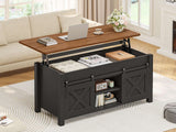 SEDETA 39.3 Inch Lift Top Coffee Table Farmhouse Lift Tabletop Dining Table Gas Spring Hidden Compartment Open Storage Shelf for Living Room