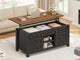 SEDETA 39.3 Inch Lift Top Coffee Table Farmhouse Lift Tabletop Dining Table Gas Spring Hidden Compartment Open Storage Shelf for Living Room