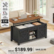 SEDETA 39.3 Inch Lift Top Coffee Table Farmhouse Lift Tabletop Dining Table Gas Spring Hidden Compartment Open Storage Shelf for Living Room