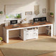 SEDETA® 94.5 Inch Farmhouse Two Person Desk with Large File Drawers Long Computer Desk with Power Outlet Double Computer Desk with Storage Shelves