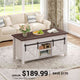 SEDETA 39.3 Inch Lift Top Coffee Table Farmhouse Lift Tabletop Dining Table Gas Spring Hidden Compartment Open Storage Shelf for Living Room