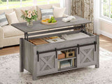 SEDETA 39.3 Inch Lift Top Coffee Table Farmhouse Lift Tabletop Dining Table Gas Spring Hidden Compartment Open Storage Shelf for Living Room