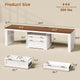SEDETA® 94.5 Inch Farmhouse Two Person Desk with Large File Drawers Long Computer Desk with Power Outlet Double Computer Desk with Storage Shelves
