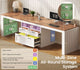 SEDETA® 94.5 Inch Farmhouse Two Person Desk with Large File Drawers Long Computer Desk with Power Outlet Double Computer Desk with Storage Shelves