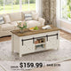 SEDETA® 39.3 Inch Lift Top Coffee Table with Hidden Compartment Farmhouse Lift Tabletop with Open Storage Shelf Dining Table with Gas Spring for Living Room
