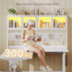 SEDETA 67 Inch Standing L Shaped Gaming Desk Office Computer Desk with Storage Hutch Stand Up Corner Desk with Pegboard & Led Lights for Home Office