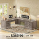 SEDETA | 78.7 Inch Corner Wood Computer Desk Farmhouse L Shaped Executive Desk with Power Outlet 6 Storage File Drawers