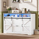 SEDETA 47.2 Inch File Cabinet 2 Drawers Farmhouse Filing Cabinets for A4 File with Barn Door Power Outlets Printer Stand LED Lights