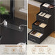SEDETA 51.2 Inch Reversible L shaped Gaming Desk Small Corner Desk with LED Lights 4 Drawers and Storage Shelves