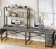 SEDETA 51.2 Inch Reversible L shaped Gaming Desk Small Corner Desk with LED Lights 4 Drawers and Storage Shelves