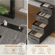 SEDETA 51.2 Inch Reversible L shaped Gaming Desk Small Corner Desk with LED Lights 4 Drawers and Storage Shelves