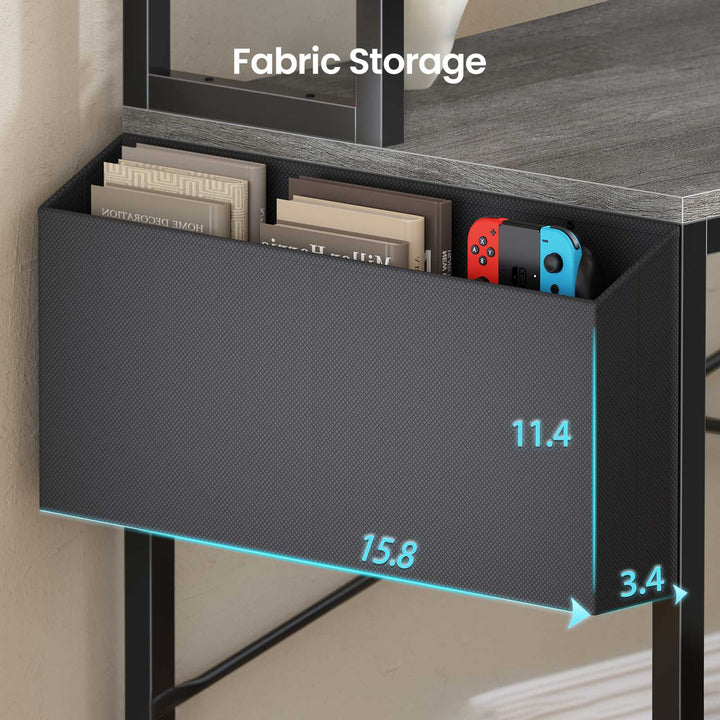 SEDETA 51.2 Inch Reversible L shaped Gaming Desk Small Corner Desk with LED Lights 4 Drawers and Storage Shelves
