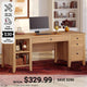 SEDETA 58 Inch Solid Pine Wood Computer Desk Executive Home Office Desk with 4 Wood Drawers and Storage Shelves for Work Study Writing