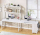 SEDETA 51.2 Inch Reversible L shaped Gaming Desk Small Corner Desk with LED Lights 4 Drawers and Storage Shelves