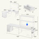 SEDETA 51.2 Inch Reversible L shaped Gaming Desk Small Corner Desk with LED Lights 4 Drawers and Storage Shelves