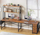 SEDETA 51.2 Inch Reversible L shaped Gaming Desk Small Corner Desk with LED Lights 4 Drawers and Storage Shelves