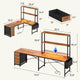 SEDETA 51.2 Inch Reversible L shaped Gaming Desk Small Corner Desk with LED Lights 4 Drawers and Storage Shelves