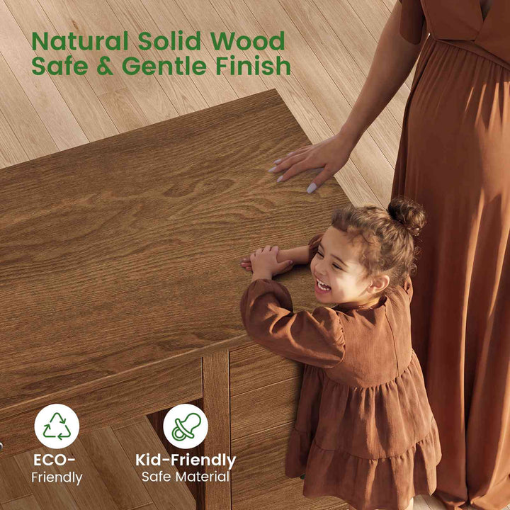 SEDETA® 58 Inch Solid Pine Wood Computer Desk with 4 Wood Drawers Executive Home Office Desk with Storage Shelves for Work Study Writing