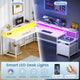 SEDETA | 66 Inch L Shaped Corner LED Gaming Computer Desk with File Drawer