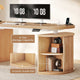 SEDETA 57 Inch Standing Desk with Storage Electric Height Adjustable Executive Fluted Desk with Curved Cabinets Computer Desk with Power Strip