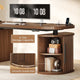 SEDETA 57 Inch Standing Desk with Storage Electric Height Adjustable Executive Fluted Desk with Curved Cabinets Computer Desk with Power Strip