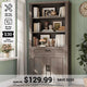 SEDETA® 70 Inch Tall Farmhouse Bookcase with Adjustable Cabinet Shelves and a Drawer 6 Shelf Display Storage for Home Office
