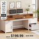 SEDETA 63 Inch Farmhouse Wood Computer Desk Executive Desk with Drawers Storage Cabinet Monitor Stand
