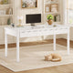 SEDETA 47 Inch Solid Pine Wood Computer Desk Executive Home Office Desk with 3 Wood Drawers for Work Study Writing Bedroom Makeup Vanity Desk