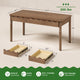 SEDETA 47 Inch Solid Pine Wood Computer Desk Executive Home Office Desk with 3 Wood Drawers for Work Study Writing Bedroom Makeup Vanity Desk