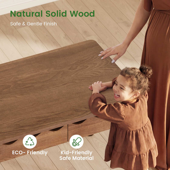 SEDETA 47 Inch Solid Pine Wood Computer Desk Executive Home Office Desk with 3 Wood Drawers for Work Study Writing Bedroom Makeup Vanity Desk