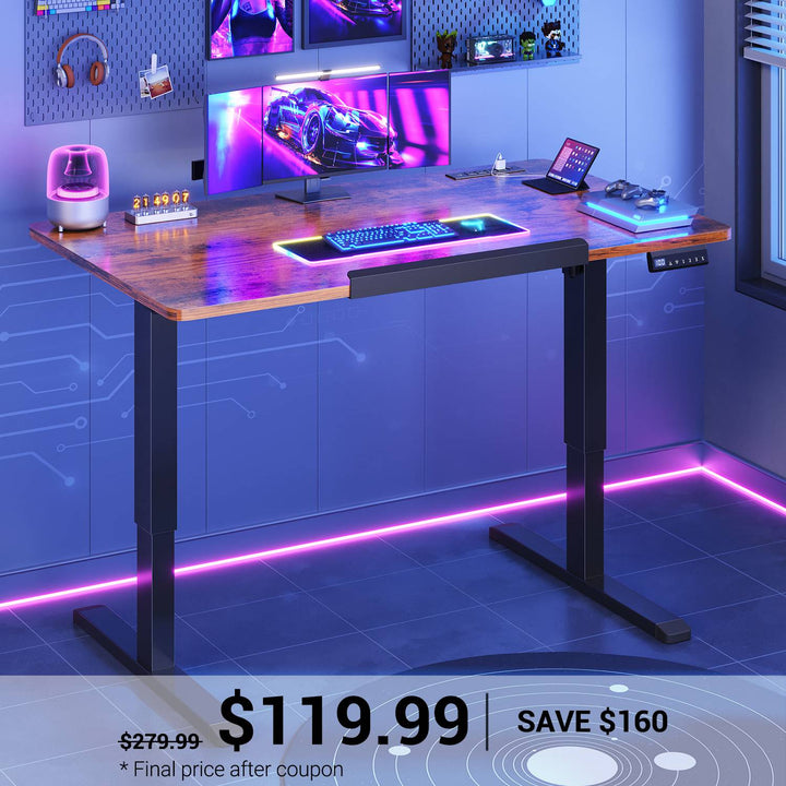 SEDETA® 31.5 Inch Foldable Electric Height Adjustable Desk 180° Tiltable Mobile Rising Computer Desk with Wheels for Drawing Writing Gaming
