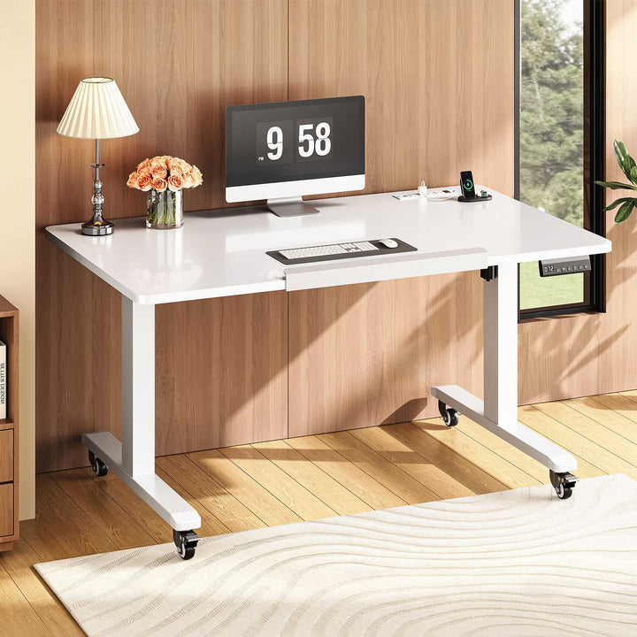 SEDETA® 47 Inch Foldable Height Adjustable Desk with Wheels Electric Standing Desk 180° Tiltable Mobile Rising Computer Desk  for Drawing Writing Gaming