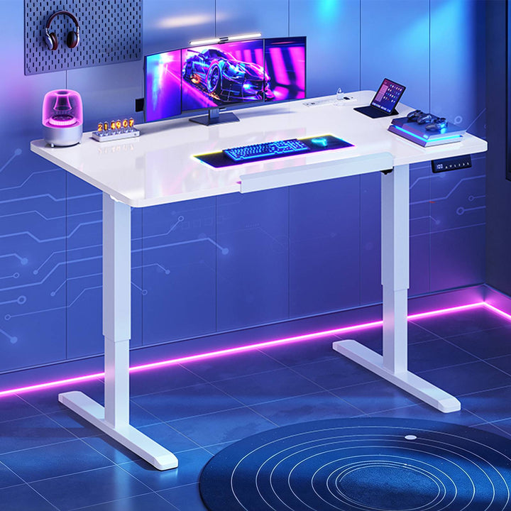 SEDETA® 47 Inch Foldable Height Adjustable Desk with Wheels Electric Standing Desk 180° Tiltable Mobile Rising Computer Desk  for Drawing Writing Gaming